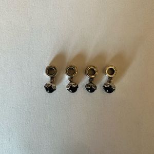 PANDORA BLACK AND SILVER DANGLE CHARM